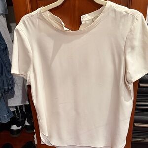 Cream Short Sleeve Women's Blouse